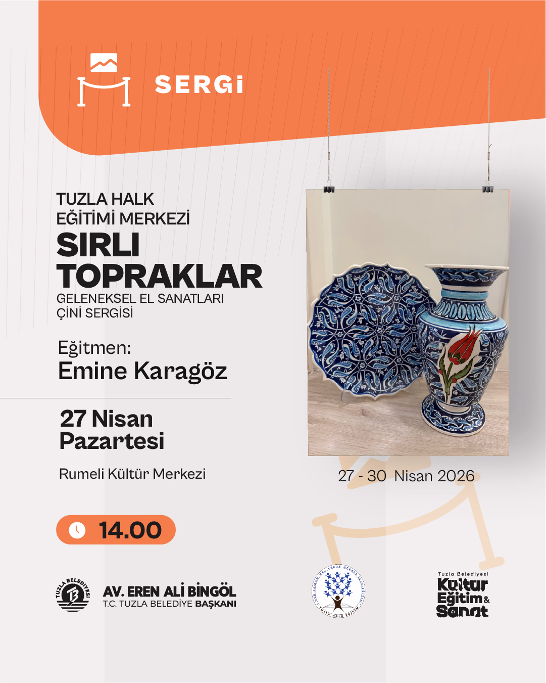 Sergi: "Tuzla Halk Eğitim Merkezi Geleneksel El Sanatları Çini Sergisi"