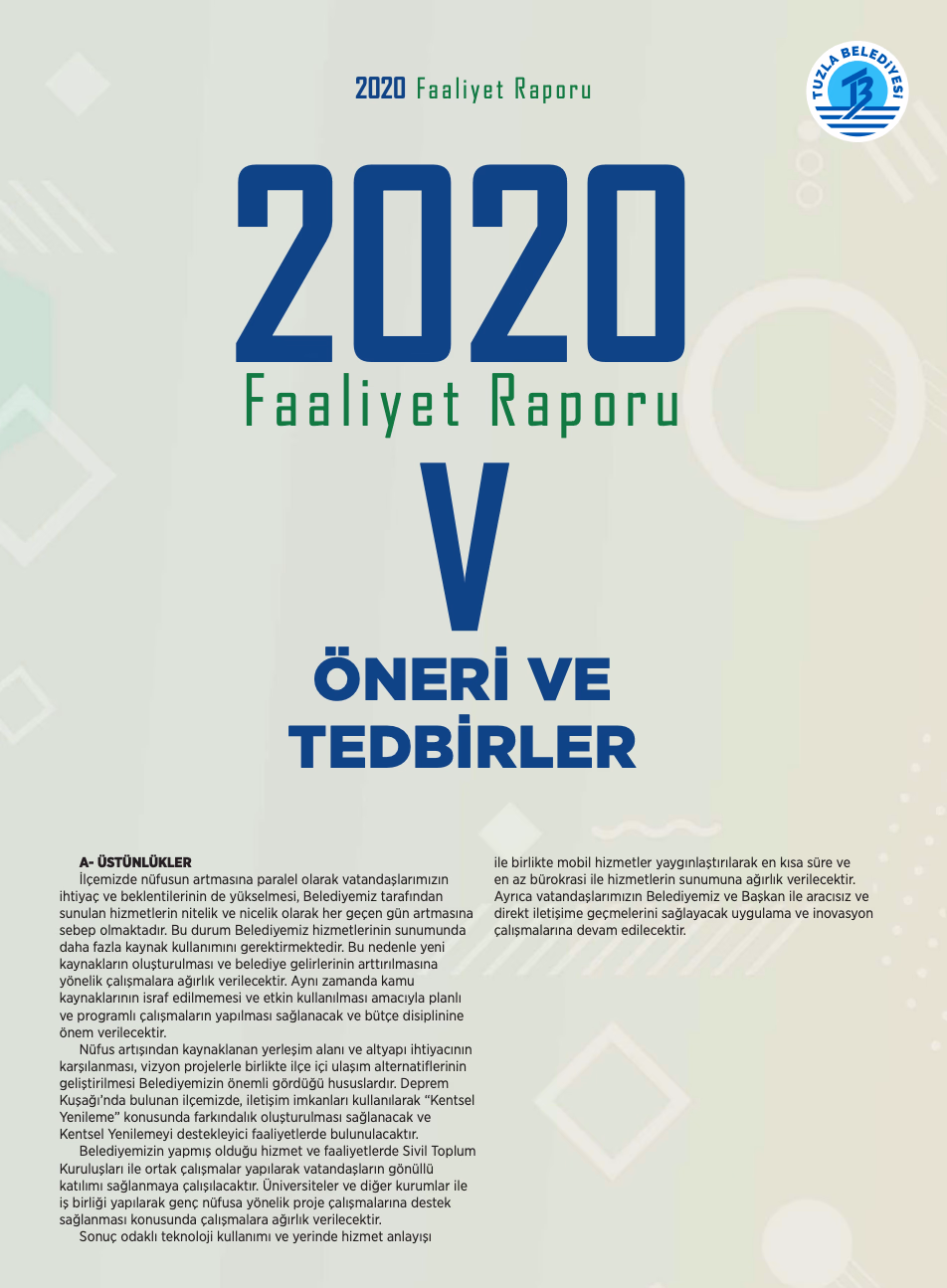2020 Yılı Faaliyet Raporu