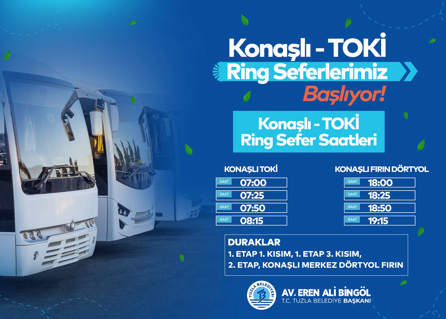 Tuzla Belediyesi’nden Konaşlı TOKİ ve çevresine ücretsiz ring hizmeti