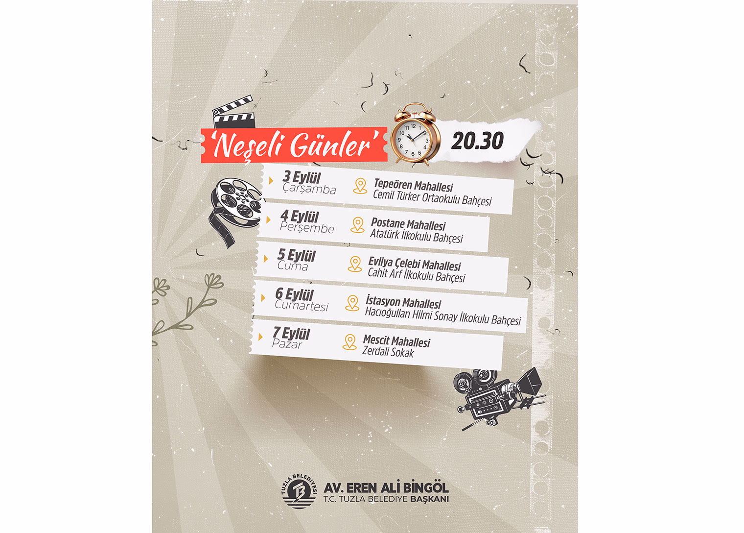 Yeşilçam rüzgârı Eylül’de de Tuzla’da